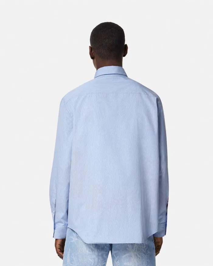 Versace Barocco Sea Reversible Shirt Blueprint Men Shirts