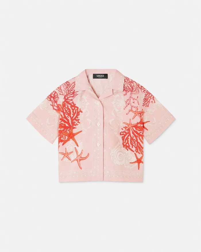 Versace Barocco Sea Shirt Coral Kids Shirts and Tshirts