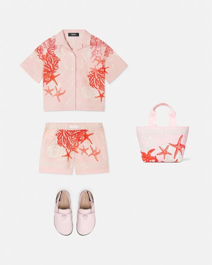 Versace Barocco Sea Shirt Coral Kids Shirts and Tshirts