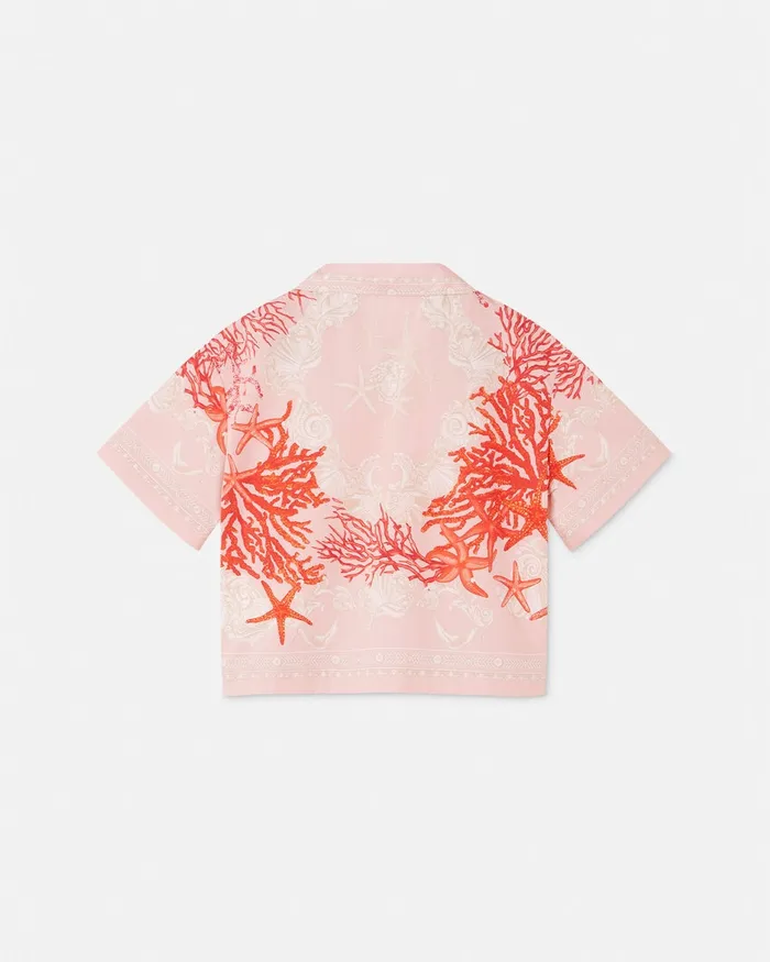 Versace Barocco Sea Shirt Coral Kids Shirts and Tshirts