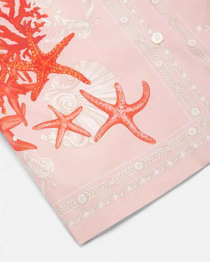 Versace Barocco Sea Shirt Coral Kids Shirts and Tshirts