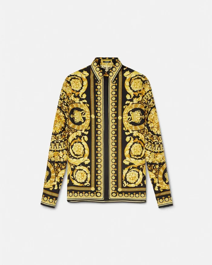 Versace Barocco Silk Shirt Blackprint Women Shirts and Tops