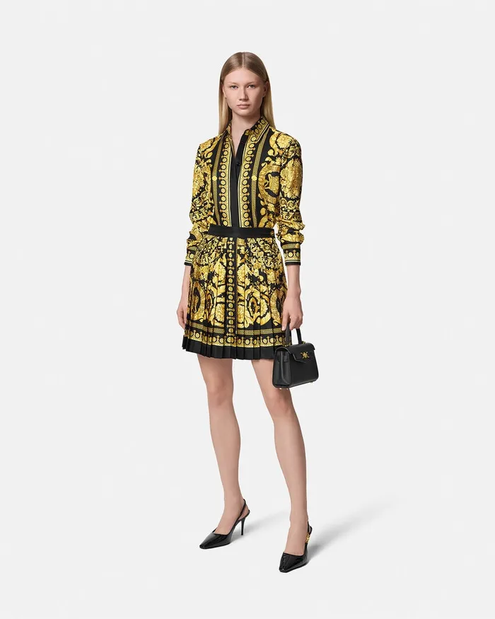 Versace Barocco Silk Shirt Blackprint Women Shirts and Tops