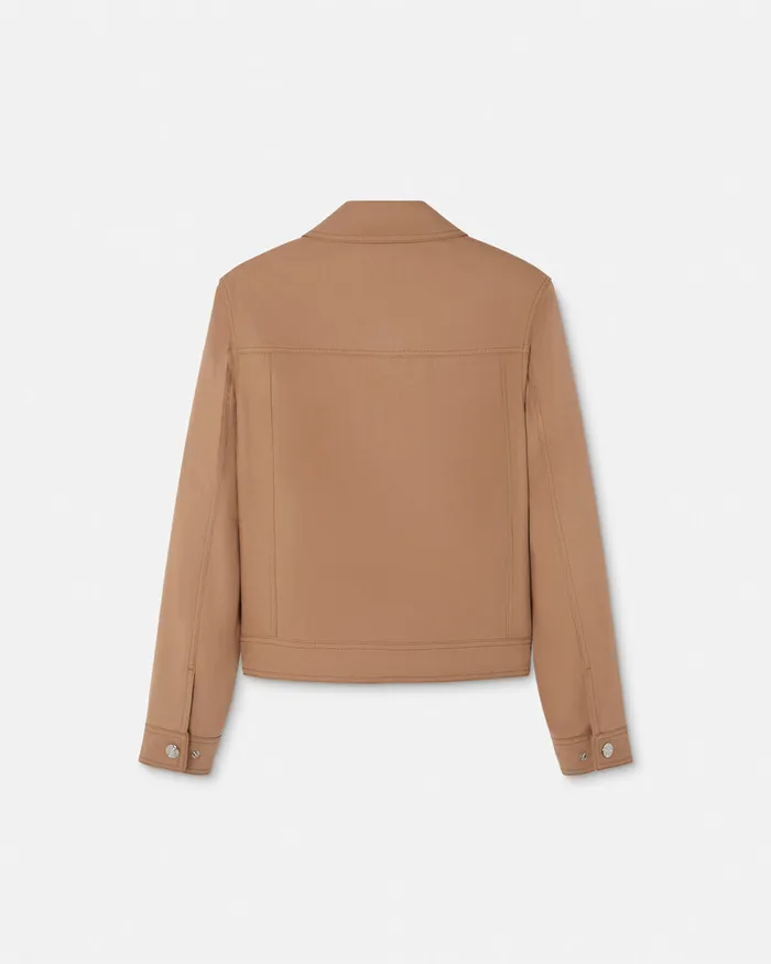 Versace Canvas Blouson Jacket Beige Men Jackets and Coats