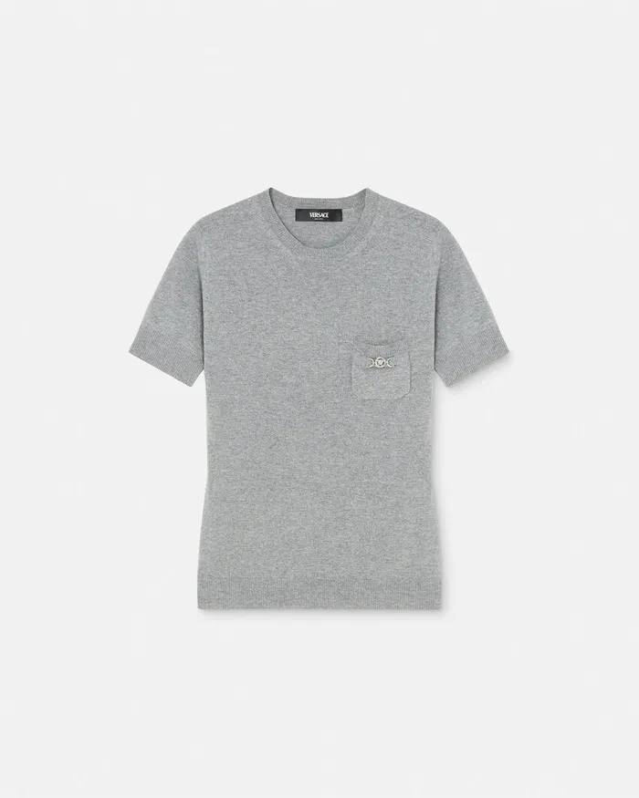 Versace CashmereBlend Knit Top Gray Women TShirts and Sweatshirts