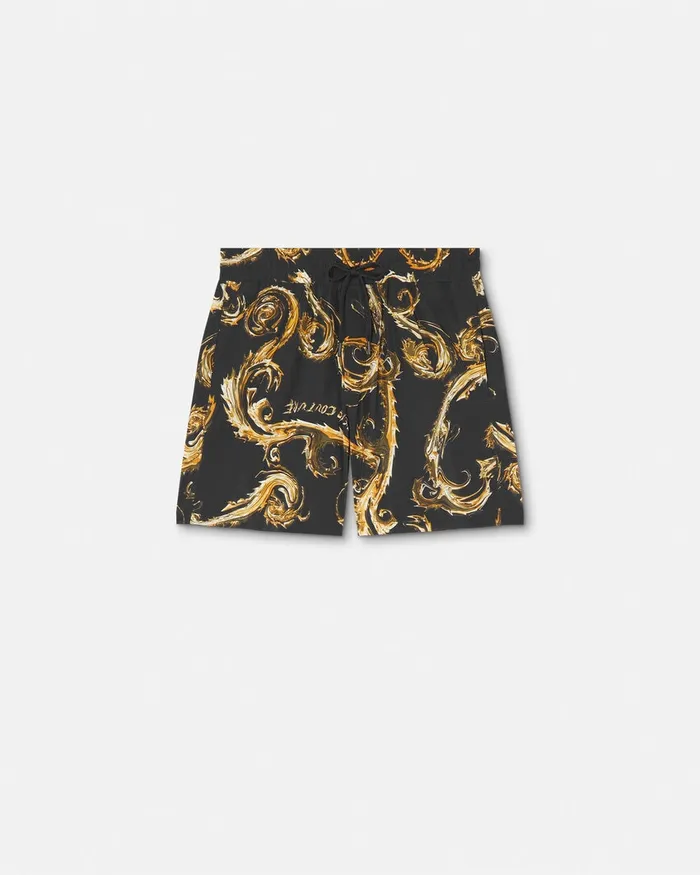 Versace Chromo Couture Shorts Blackgold Men Jeans Couture