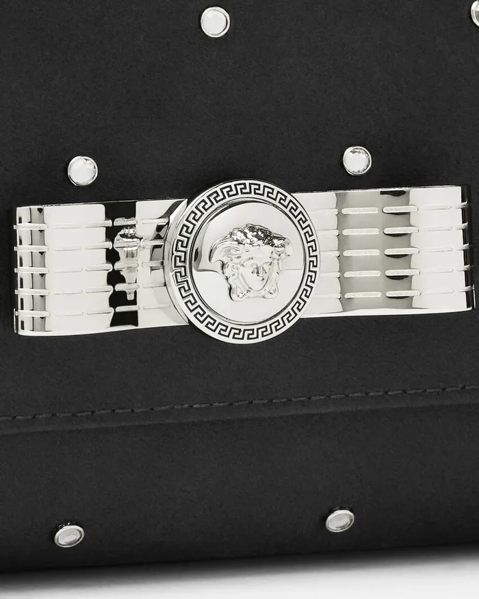 Versace Cielo Stellato Gianni Ribbon Clutch Blacksilver Women Mini Bags and Clutches