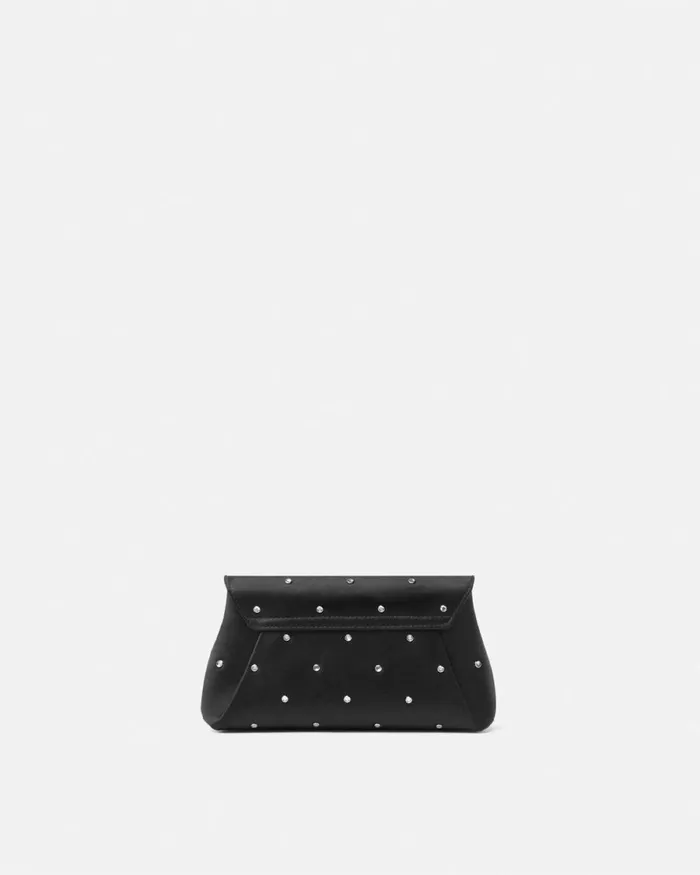 Versace Cielo Stellato Gianni Ribbon Clutch Blacksilver Women Mini Bags and Clutches