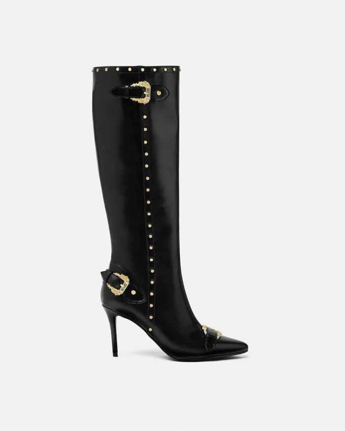 Versace Couture1 Scarlett KneeHigh Boots Blackprint Women Jeans Couture