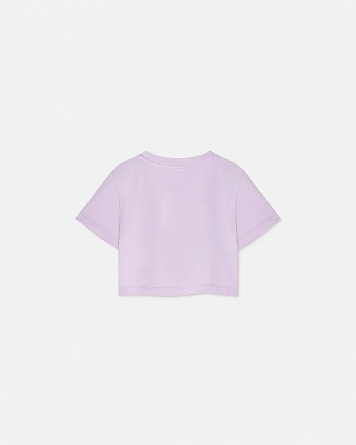 Versace Crystal Medusa Knotted TShirt Lilac Kids Shirts and Tshirts