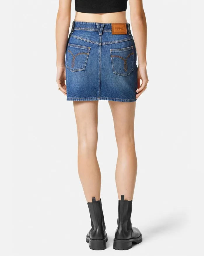 Versace Denim Mini Skirt Blue Women Skirts