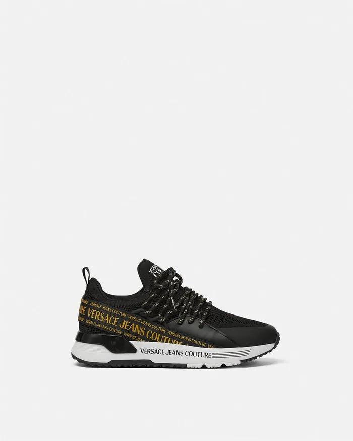 Versace Dynamic Logo Sneakers Blackgold Women Jeans Couture