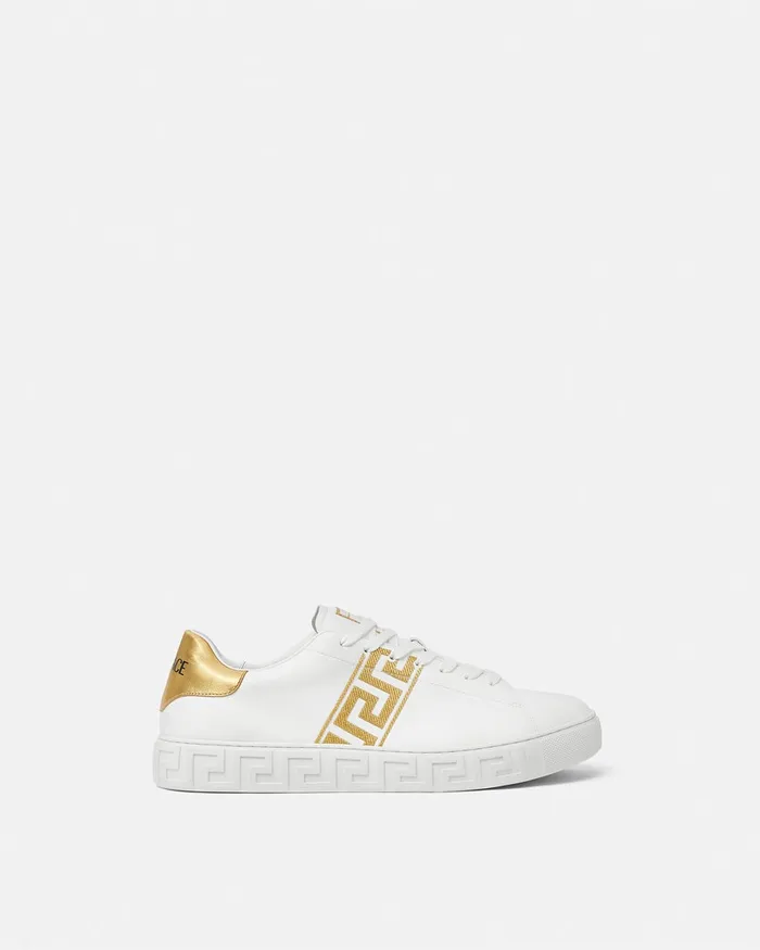 Versace Embroidered Greca Sneakers Whiteprint Men Sneakers