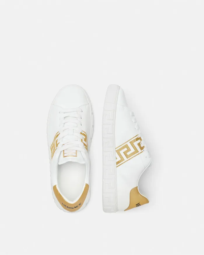Versace Embroidered Greca Sneakers Whiteprint Men Sneakers
