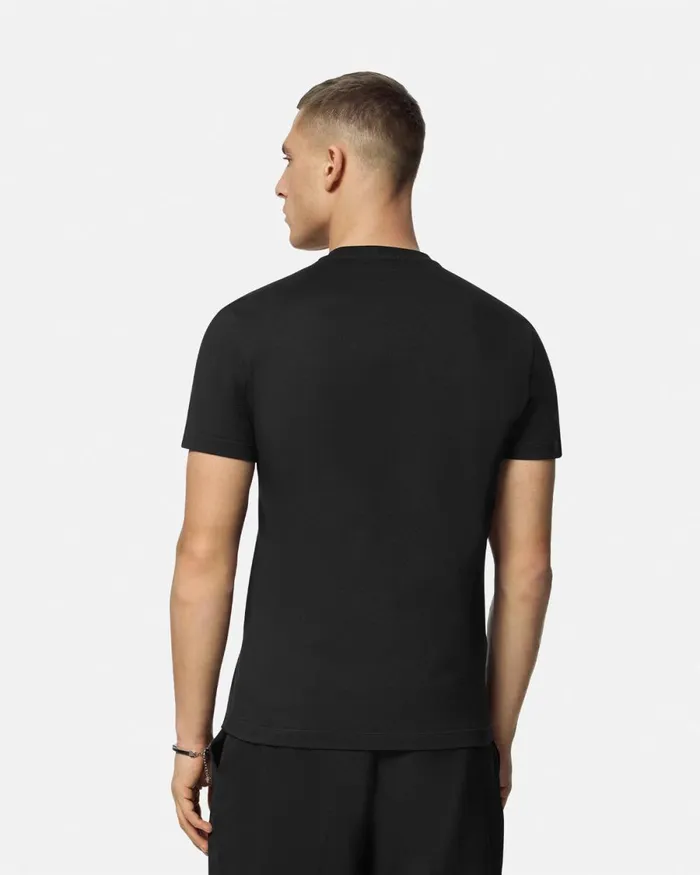 Versace Embroidered Medusa Stamp 3d TShirt Black Men TShirts and Polos