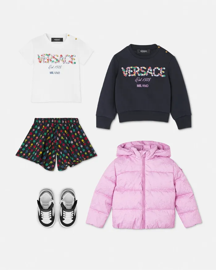 Versace Falling Flowers Baby Shorts Print Kids Pants and Skirts
