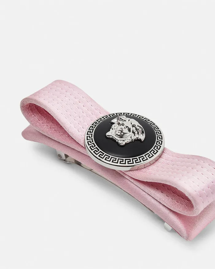 Versace Gianni Ribbon Hair Clip Light Pink Women Hair Accessories