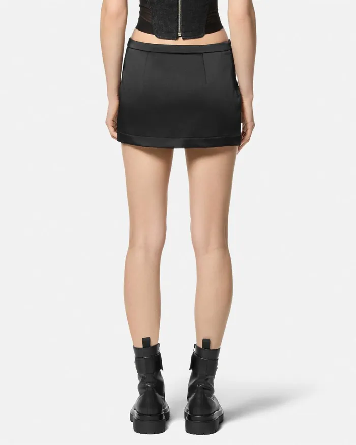 Versace Gotham City Sirens Mini Skirt Blackprint Women Jeans Couture