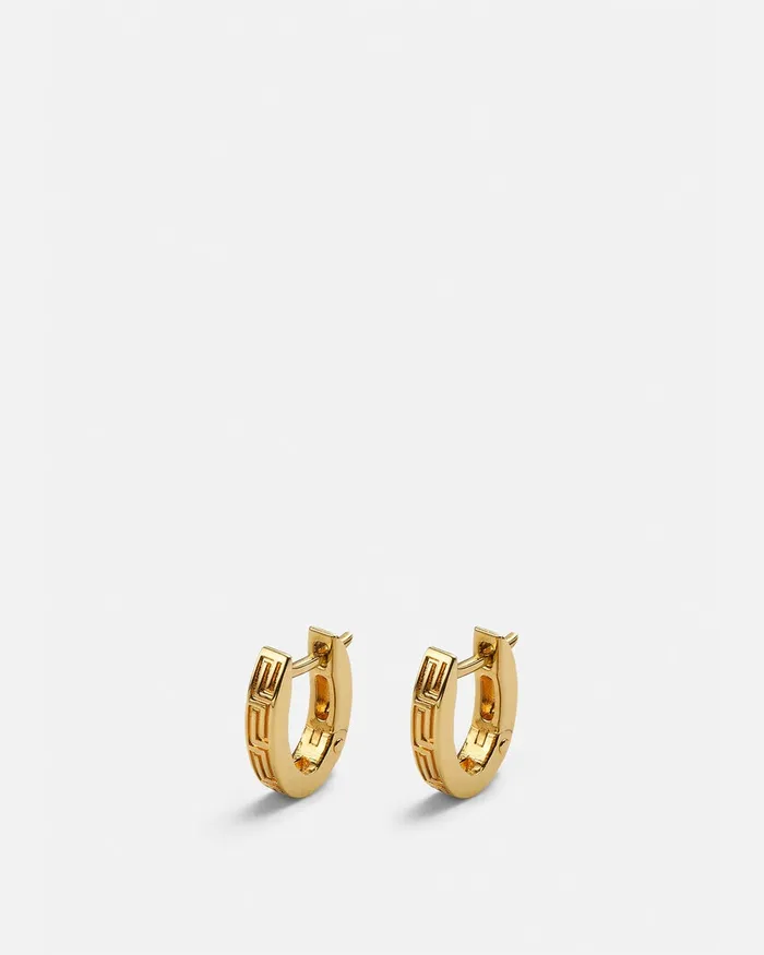 Versace Greca Earrings Light Gold WomenMen Earrings