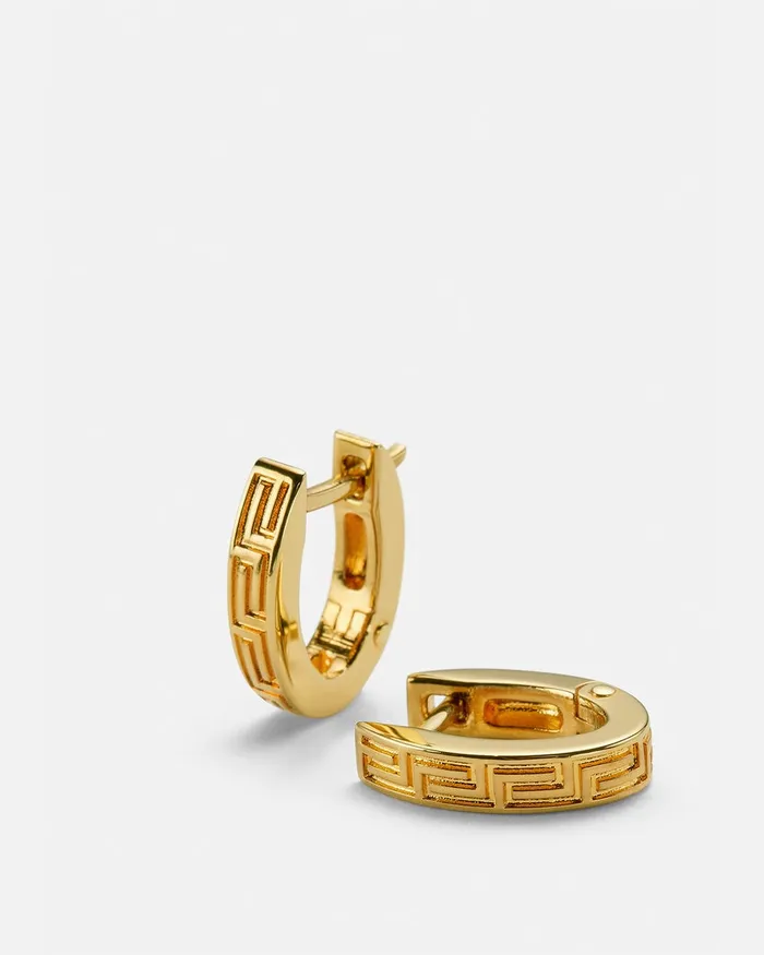 Versace Greca Earrings Light Gold WomenMen Earrings