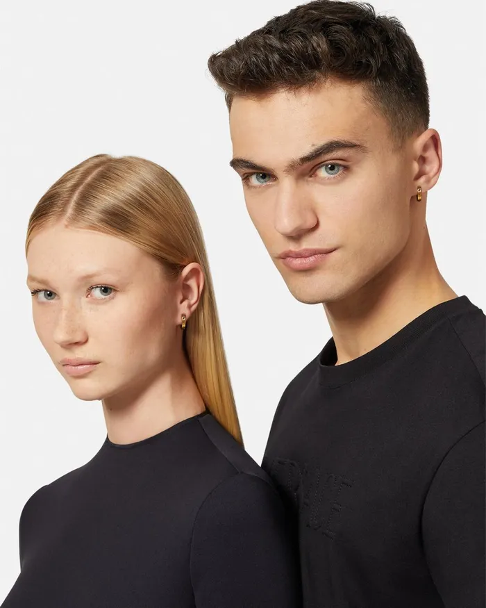 Versace Greca Earrings Light Gold WomenMen Earrings