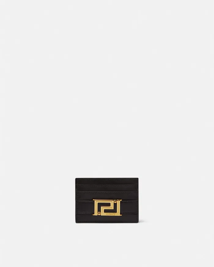 Versace Greca Goddess Card Holder Blackgold Women Wallets