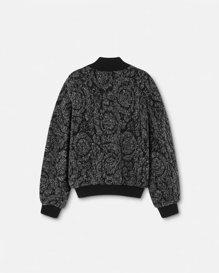 Versace La Coupe Des Dieux Reversible Bomber Jacket Blacksilver Men Knitwear