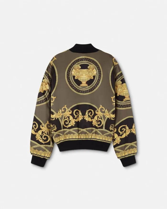Versace La Coupe Des Dieux Reversible Bomber Jacket Blacksilver Men Knitwear