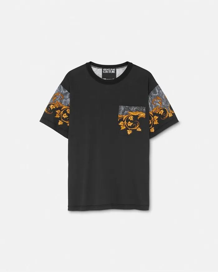 Versace Lizard RegularFit TShirt Blackprint Men Jeans Couture
