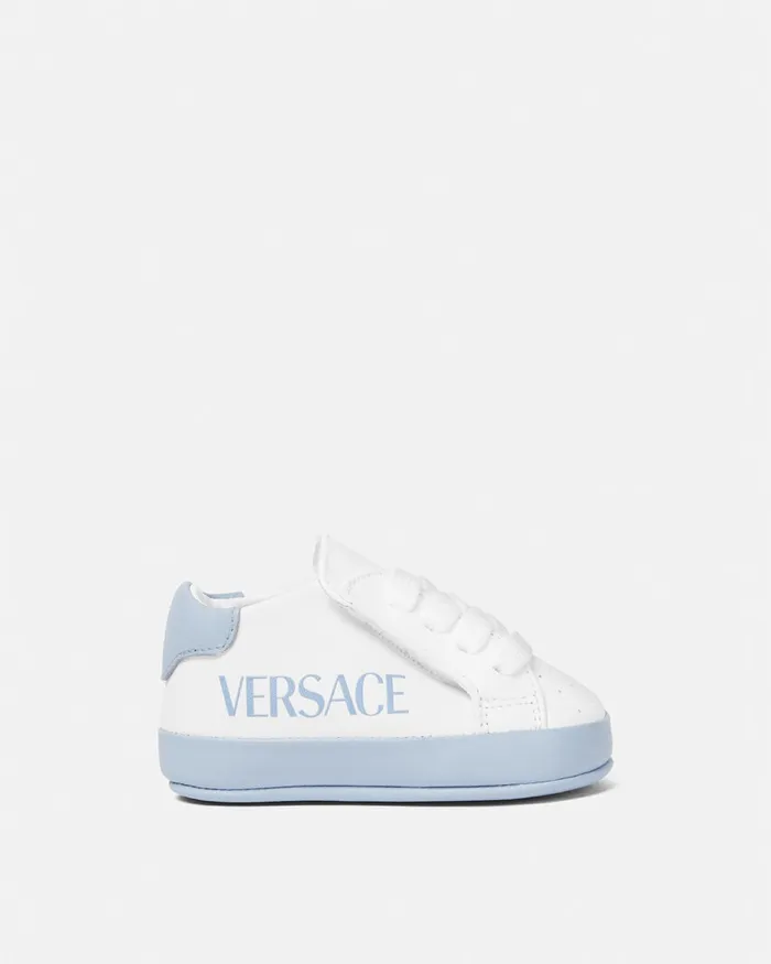 Versace Logo Baby Sneakers Bluewhite Kids Shoes and First Steps