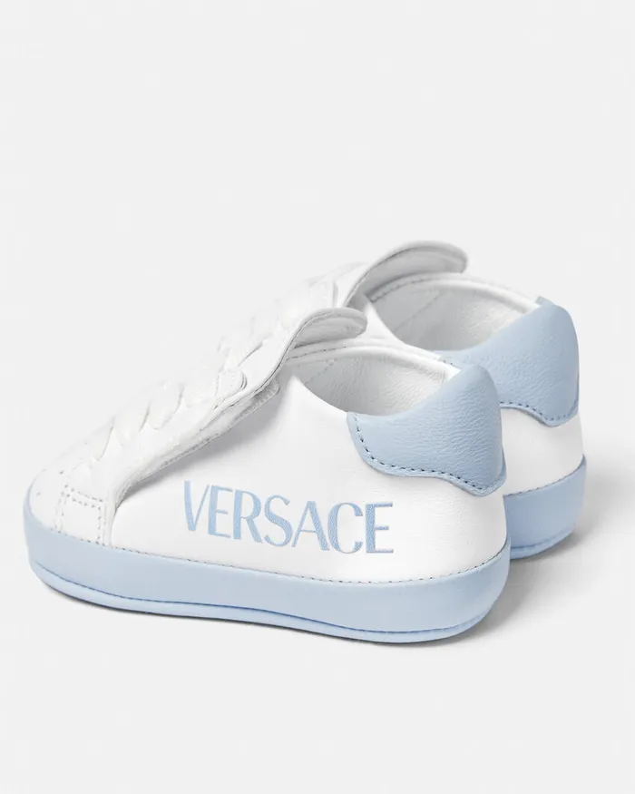 Versace Logo Baby Sneakers Bluewhite Kids Shoes and First Steps