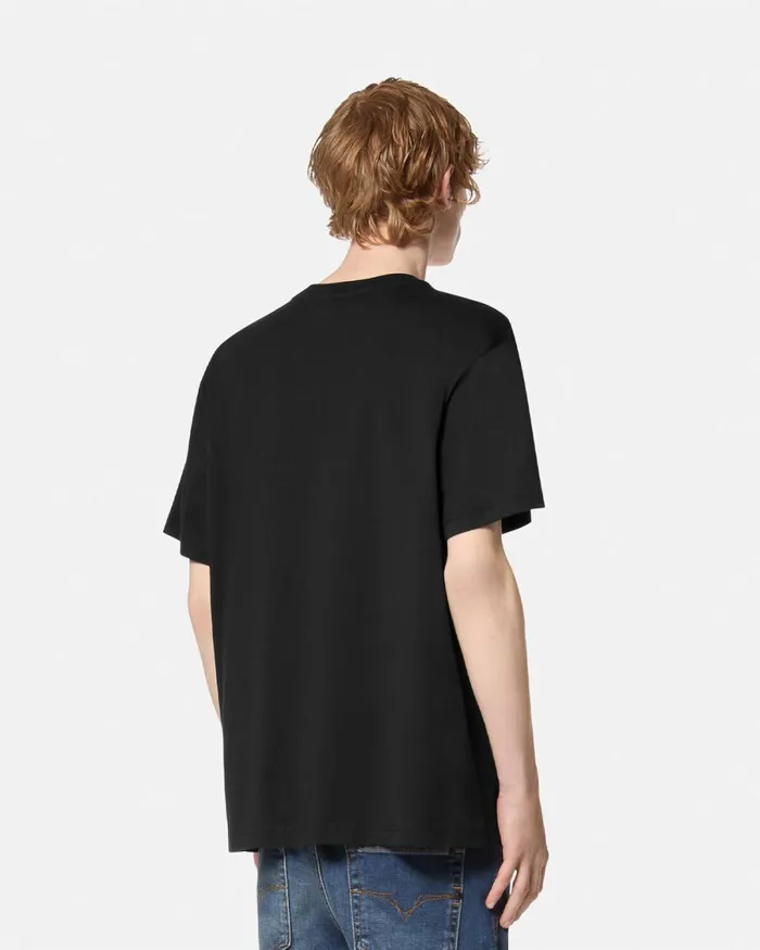Versace Logo RegularFit TShirt Blackgold Men Jeans Couture