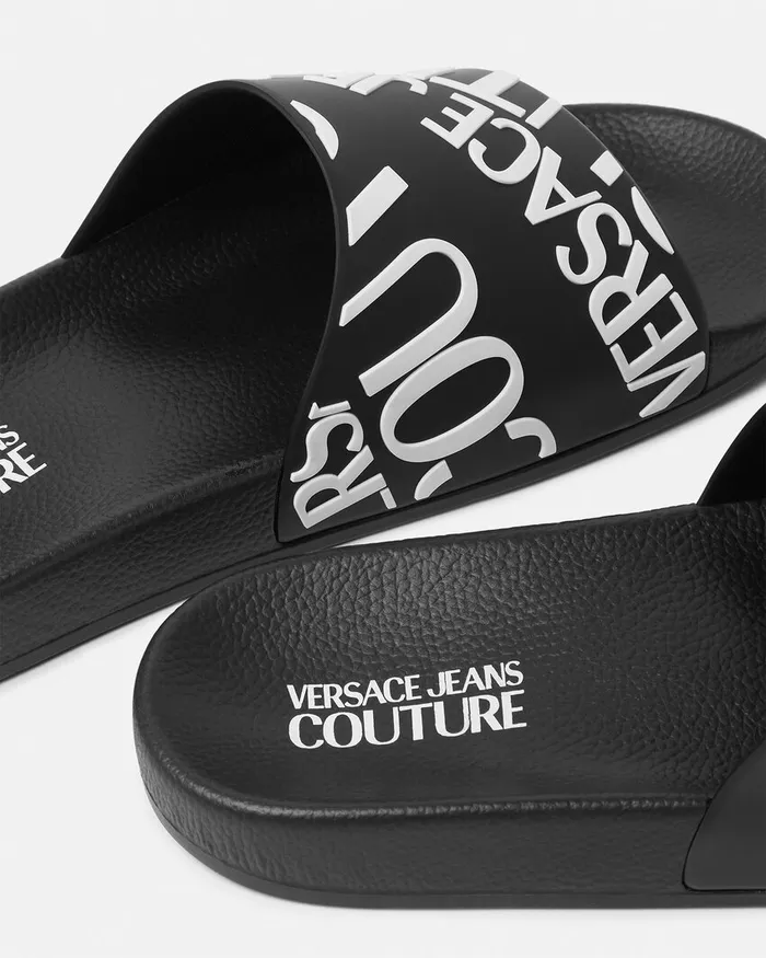 Versace Logo Slides Blackprint Men Jeans Couture