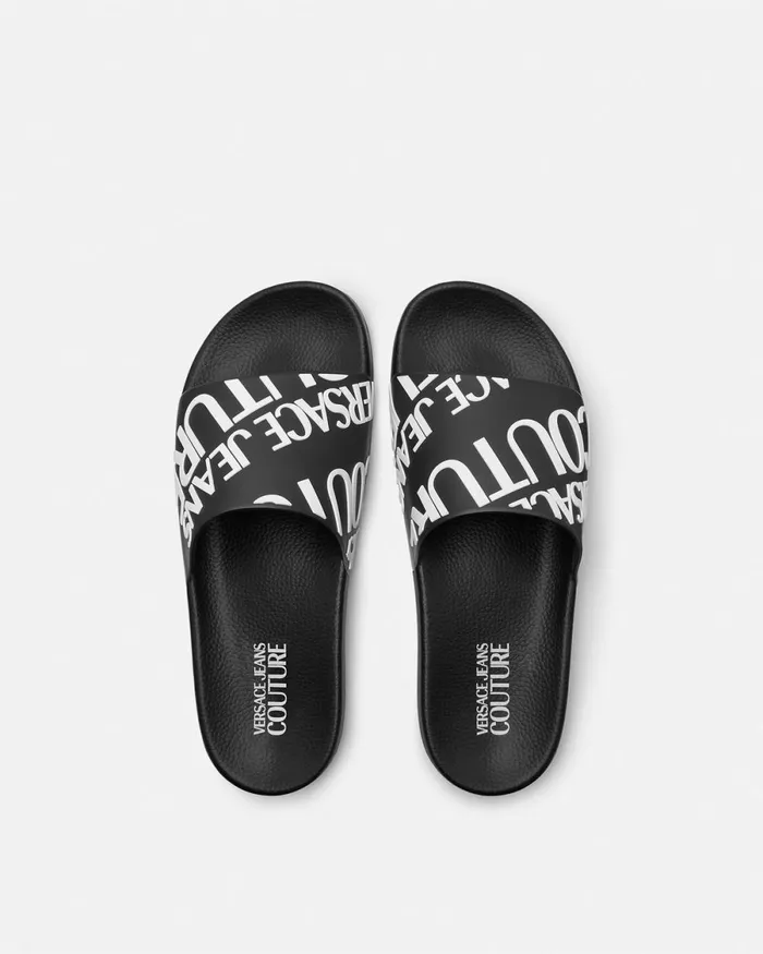 Versace Logo Slides Blackprint Men Jeans Couture