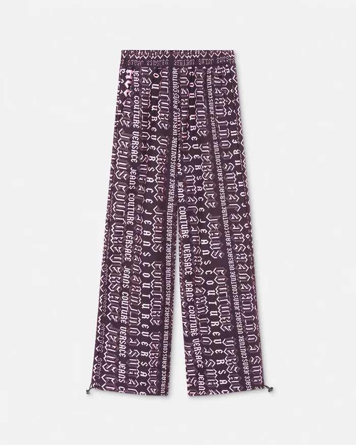 Versace Logomania Sweatpants Purple Women Jeans Couture