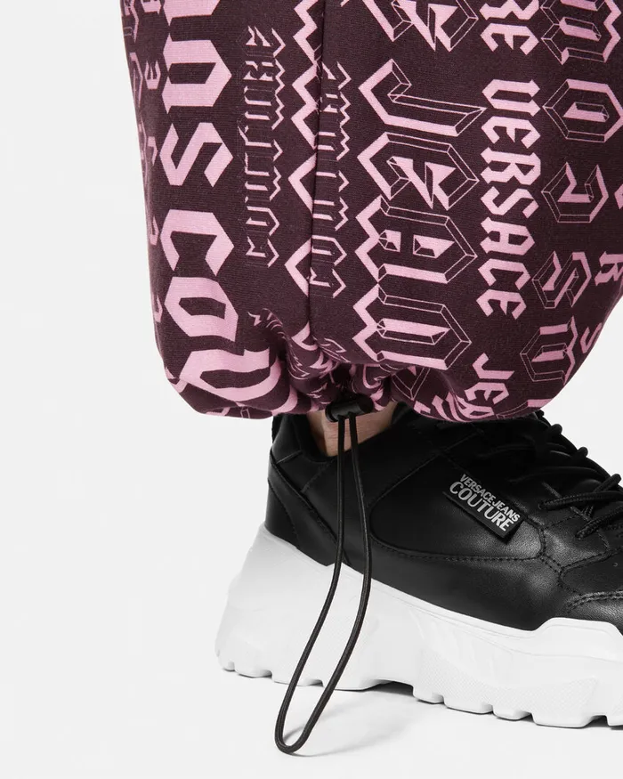 Versace Logomania Sweatpants Purple Women Jeans Couture