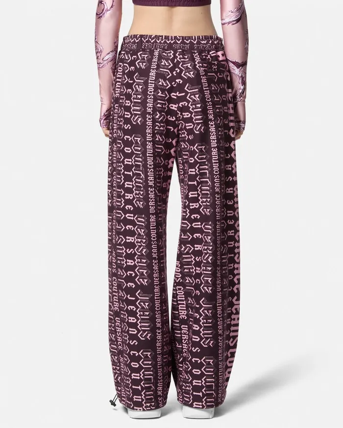 Versace Logomania Sweatpants Purple Women Jeans Couture