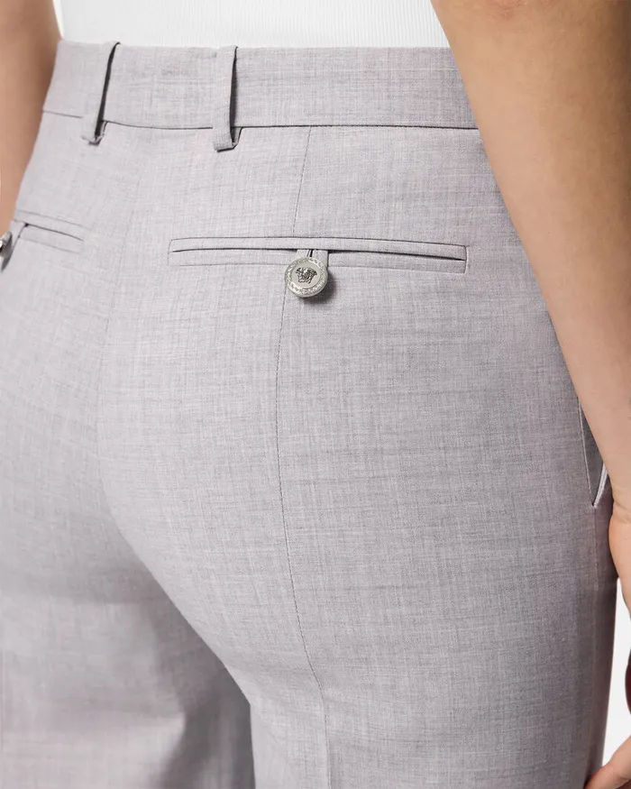 Versace Mlange StraightLeg Pants Gray Women Pants and Shorts