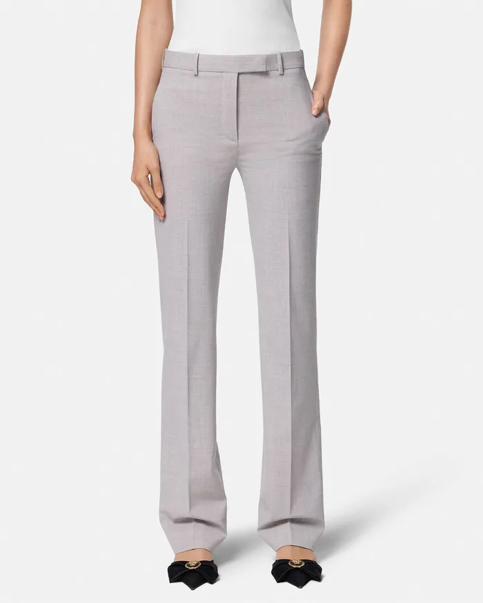 Versace Mlange StraightLeg Pants Gray Women Pants and Shorts