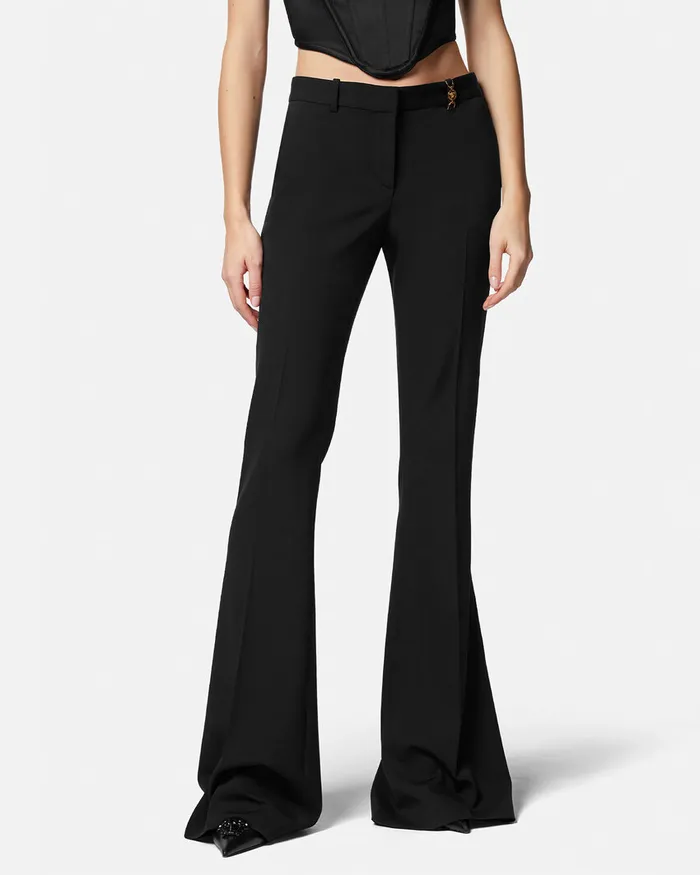 Versace Medusa 03995 Flared Pants Black Women Suits