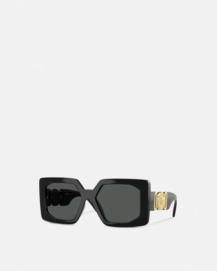 Versace Medusa Biggie Maxi Sunglasses Blackgold Women Sunglasses