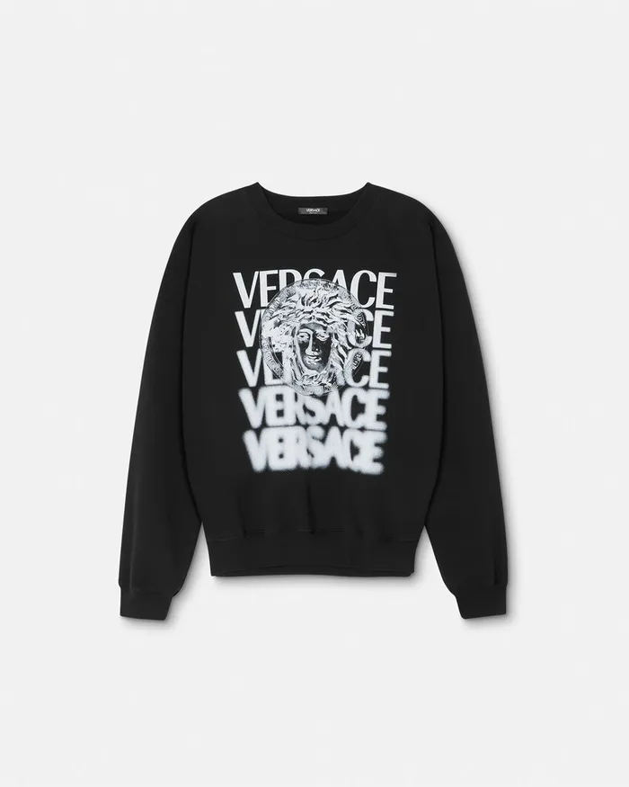 Versace Medusa Medallion Sweatshirt Blackprint Men Sweatshirts