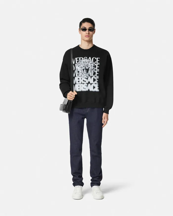 Versace Medusa Medallion Sweatshirt Blackprint Men Sweatshirts