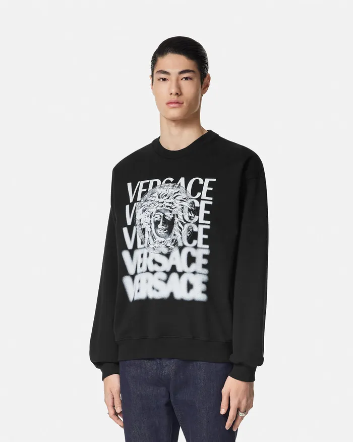 Versace Medusa Medallion Sweatshirt Blackprint Men Sweatshirts