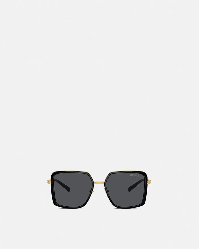 Versace Medusa Roller Squared Sunglasses Blackgold Women Sunglasses