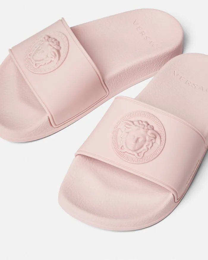Versace Medusa Sliders Light Pink Kids Shoes