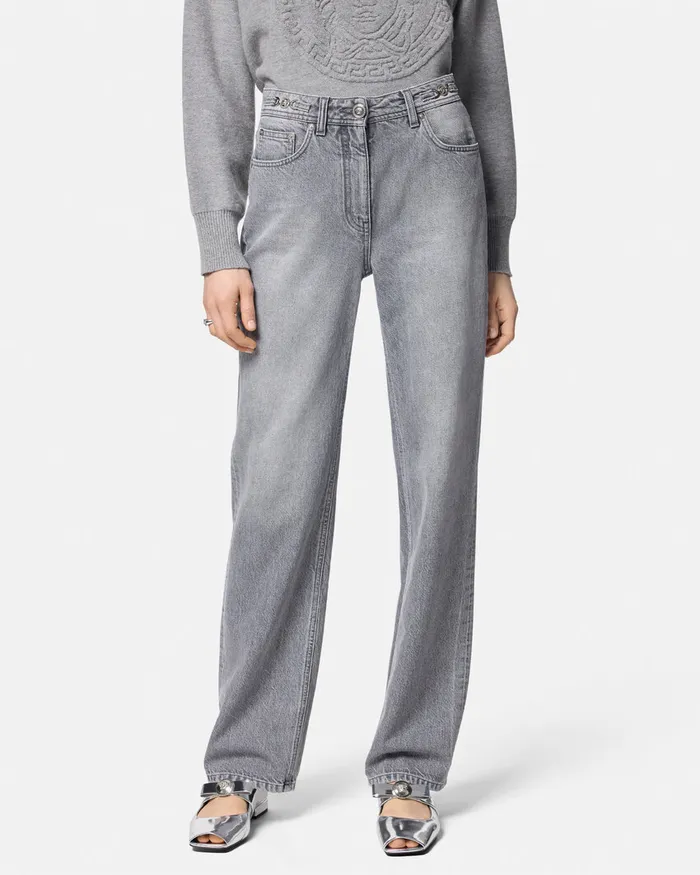 Versace RegularFit Jeans Gray Women Pants and Shorts