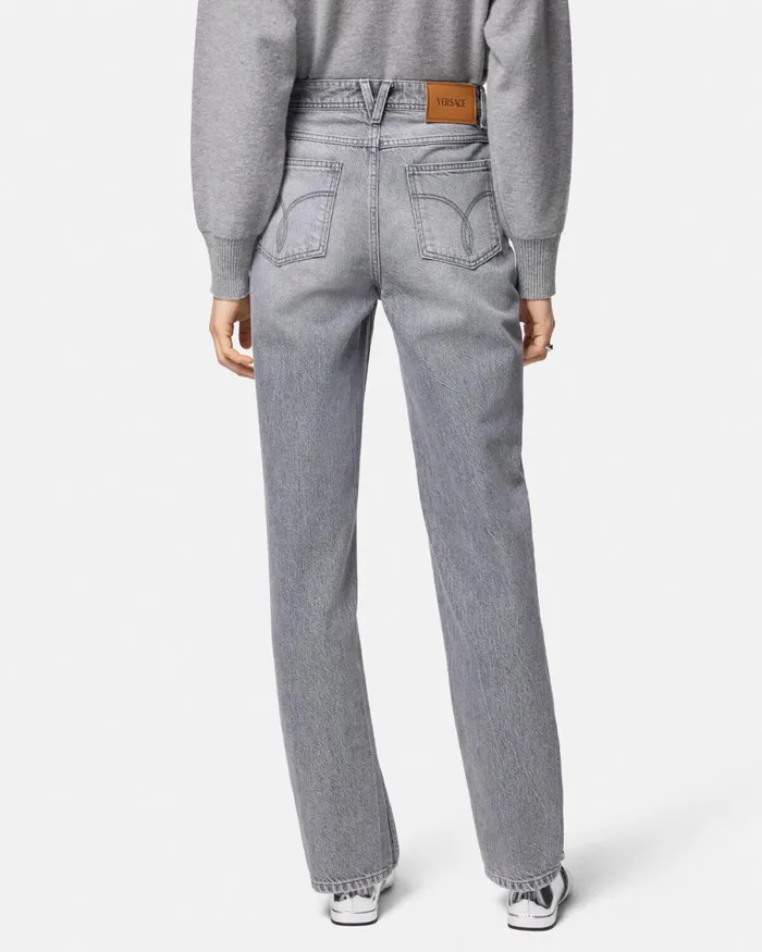 Versace RegularFit Jeans Gray Women Pants and Shorts