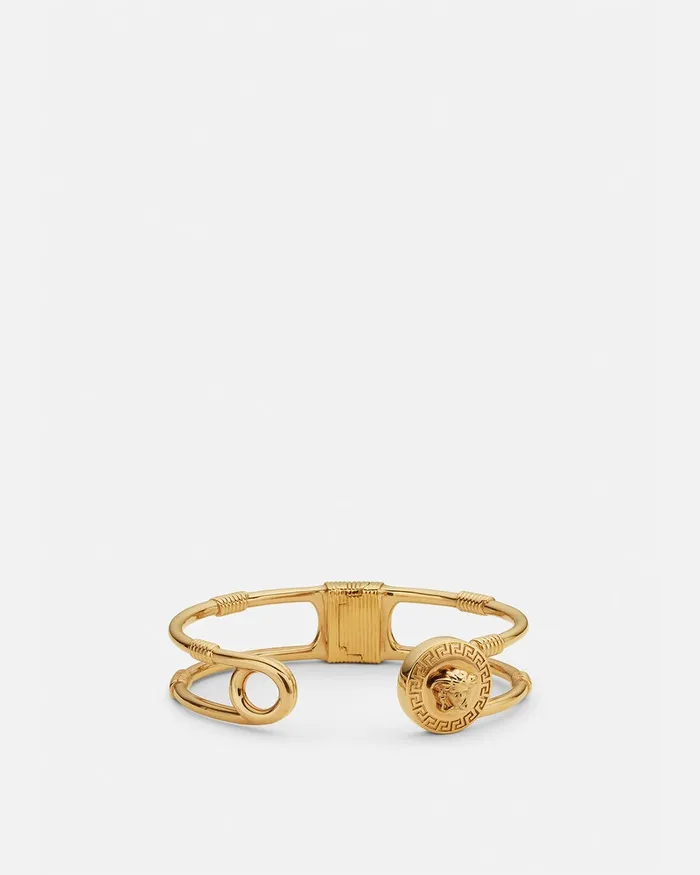 Versace Safety Pin Bracelet Light Gold WomenMen Bracelets
