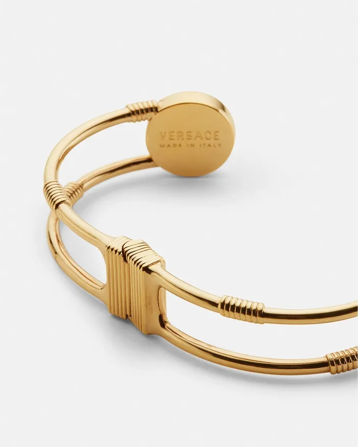 Versace Safety Pin Bracelet Light Gold WomenMen Bracelets